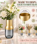 ecofynd Glass Vase for Flowers & Decor – Clear Oval Shape | White