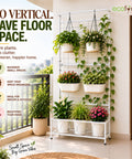 ecofynd White Black Plant Stand with Trellis