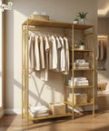 ecofynd Heavy Duty Metal Garment Rack with 5 Storage Shelves & Hanging Rod