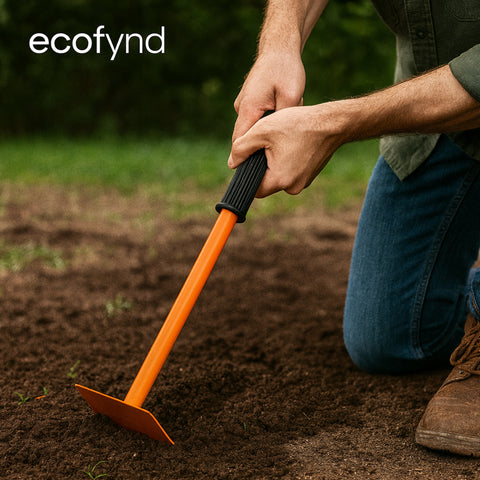 ecofynd Heavy Duty Garden Hand Hoe with Handle – Orange