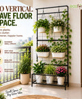ecofynd Black Plant Stand with Trellis