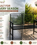 ecofynd 2 Seater Garden Bench for Indoor & Outdoor Park