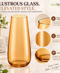 ecofynd Glass Vase for Flowers & Decor – Hourglass Shaped | Golden Tint