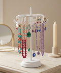 ecofynd Ecofynd Rotating Jewelry Organizer Stand with 20 Hooks (White)