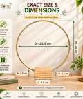 ecofynd 1 Piece Circle 10 Inch Metal Craft Hoops with Wood Holder