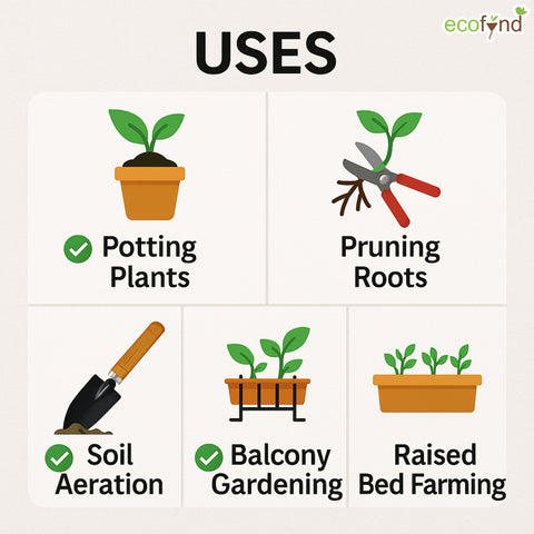 ecofynd Medium Trowel with Wooden Handle – Durable Garden Soil & Compost Scoop