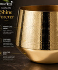 ecofynd Ecofynd Eion Jr Gold Metal Plant Pot Decorative Iron Planter
