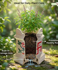 ecofynd Ecofynd 12 Inch Ceramic Tulsi Planter with Diya Holder Ivory