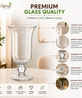 ecofynd 5.1 Inch Hurricane Glass Flower Vase for Fresh & Artificial Flowers