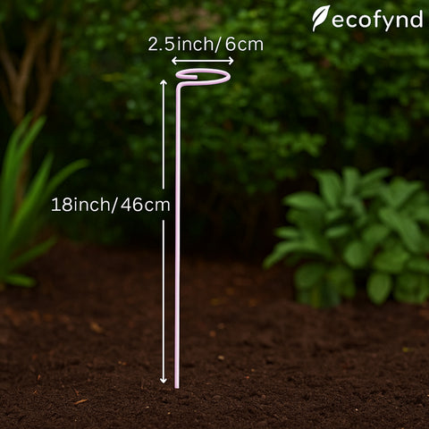 ecofynd Pink Metal Plant Trellis – 18 Inch Rust-Resistant Stake