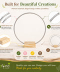 ecofynd 1 Piece Circle 10 Inch Metal Craft Hoops with Wood Holder