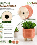 ecofynd 3.5 Inch Ceramic Plant Pots with Drainage Hole
