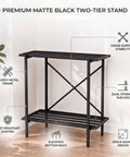 ecofynd 2-Tier Black Fish Tank Stand
