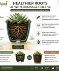 ecofynd 4 Inch Ceramic Plant Pots with Drainage Hole