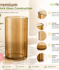 ecofynd 3.9 Inch Glass Flower Vase for Fresh & Artificial Flowers