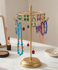 ecofynd Ecofynd Rotating Jewelry Organizer Stand with 20 Hooks (Golden)