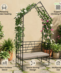 ecofynd Ecofynd Black Arbor 2 Seater Garden Bench for Outdoors Hut Shaped