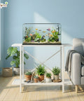 ecofynd 2-Tier White Fish Tank Stand