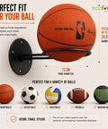ecofynd 2 Pack Wall Mounted Metal Sports Ball Holder Rack for Basketball