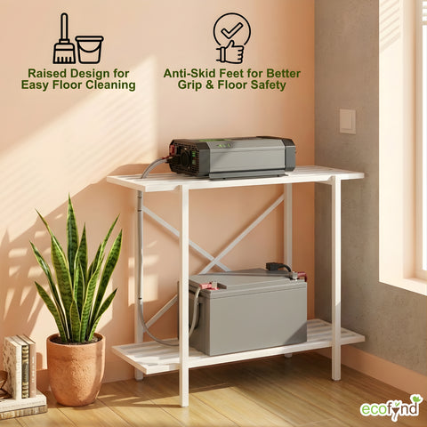 ecofynd 2-Tier White UPS Stand for Home and Office