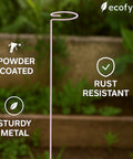 ecofynd Pink Metal Plant Trellis – 18 Inch Rust-Resistant Stake