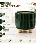 ecofynd 3.5 Inch Ceramic Plant Pots with Drainage Hole