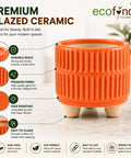 ecofynd 3.5 Inch Ceramic Plant Pots with Drainage Hole