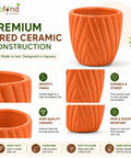 ecofynd 4 Inch Ceramic Plant Pots with Drainage Hole