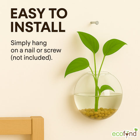 ecofynd Glass Vase for Flowers & Décor – Clear Bowl Shape | Transparent