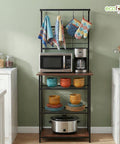 ecofynd 4-Tier Storage Rack with Hanging Hooks for Kitchen Organizer