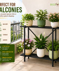 Ecofynd Adam Metal Plant Stand | 2-Tier Shelf for Indoor & Outdoor Use | Ecofynd