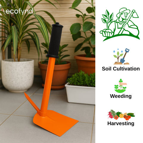 ecofynd Heavy Duty Garden Hand Hoe with Handle – Orange
