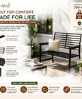 ecofynd 2 Seater Garden Bench for Indoor & Outdoor Park