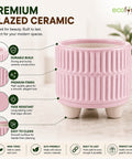 ecofynd 3.5 Inch Ceramic Plant Pots with Drainage Hole