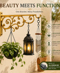 ecofynd Golden Finish Aluminium Wall Plant Bracket – Heavy-Duty Long Hook