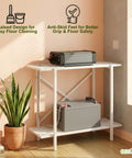 ecofynd 2-Tier White UPS Stand for Home and Office