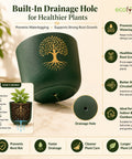 ecofynd 4.5 Inch Tree of Life Terracotta Pot for Indoor Plants
