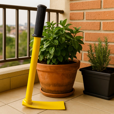 ecofynd Heavy Duty Garden Hand Hoe with 16 inch Handle – Yellow