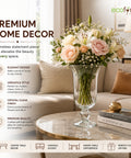 ecofynd 5.1 Inch Hurricane Glass Flower Vase for Fresh & Artificial Flowers