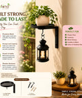 ecofynd 4 Pack Cora Wall Mounted Metal Plant Stand with Hanging Hook