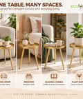ecofynd Multipurpose Aurelia II Foldable Golden Metal Coffee Table (3 Legs)