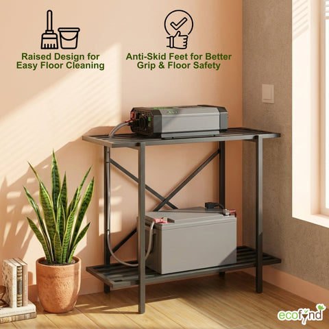ecofynd 2-Tier Black UPS Stand for Home and Office