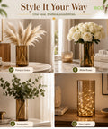 ecofynd 3.9 Inch Glass Flower Vase for Fresh & Artificial Flowers