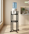 ecofynd Ecofynd HydroNest 2-Tier Black Water Dispenser Stand with Storage Shelf