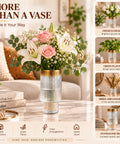 ecofynd Glass Vase for Flowers & Decor – Symmetrical Ribbed Pattern | Clear