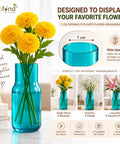 ecofynd Glass Vase for Flowers & Decor – Clear Tumbler Shape | Aqua