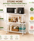 ecofynd 3-Tier Multipurpose Kitchen Rack Heavy Duty Metal Storage Rack for Kitchen Organizer