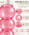 ecofynd Quad Bubble Pink Glass Vase – Modern, Minimalist & Versatile