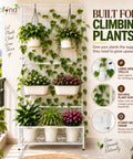 ecofynd White Black Plant Stand with Trellis