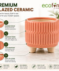 ecofynd 3.5 Inch Ceramic Plant Pots with Drainage Hole